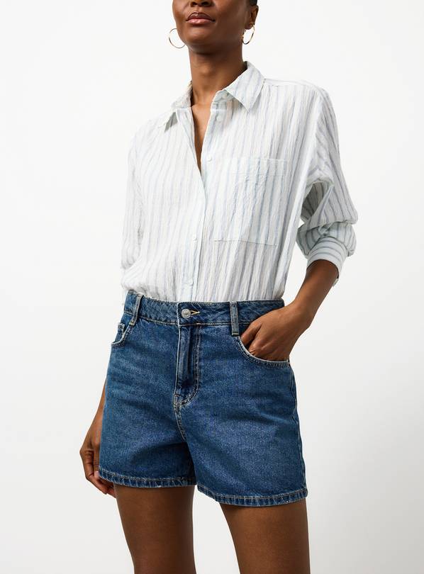 Mid Denim A Line Shorts 6